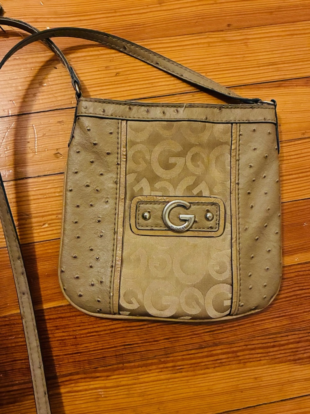 G Beige Crossbody Bag with G Logo